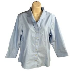 Coldwater Creek Button Up Shirt Womens Large Preppy Minimalist Office Classic